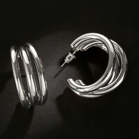 New 18k gold/White gold plated Earrings - Picture 6 of 13